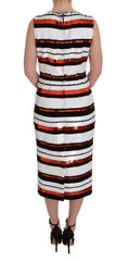 Dolce & Gabbana Multicolored Striped Sequined Stretch Dress