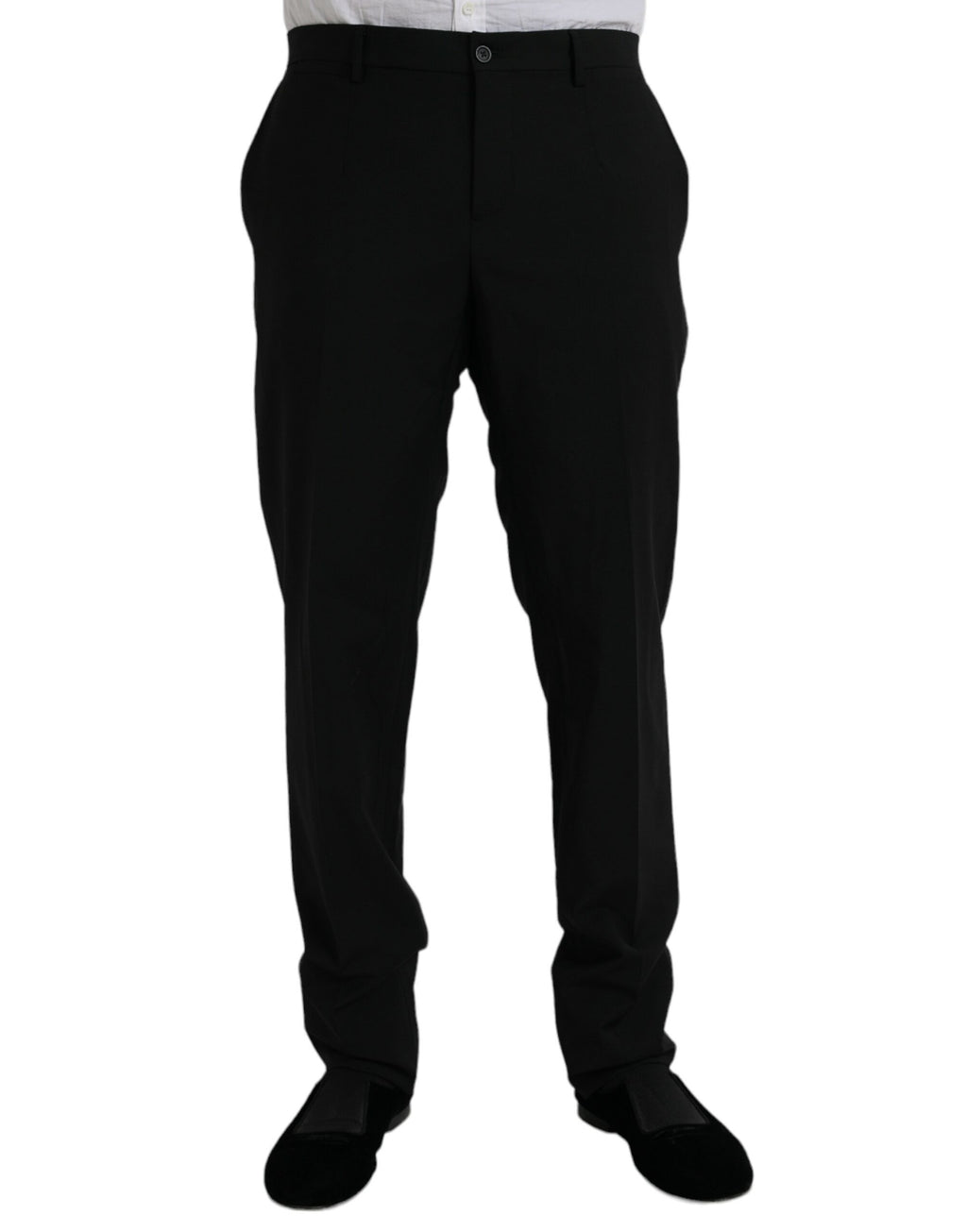 Svart polyester 3-delad kostym för personal