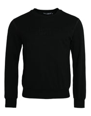 Dolce & Gabbana Black Cotton Long Sleeves Sweatshirt Sweater