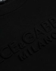 Dolce & Gabbana Black Cotton Long Sleeves Sweatshirt Sweater