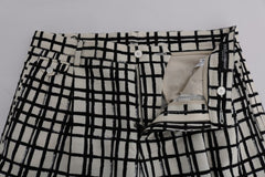 Dolce & Gabbana White Black Striped Casual Shorts