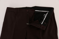 Dolce & Gabbana Purple Wool Stretch Formal Pants