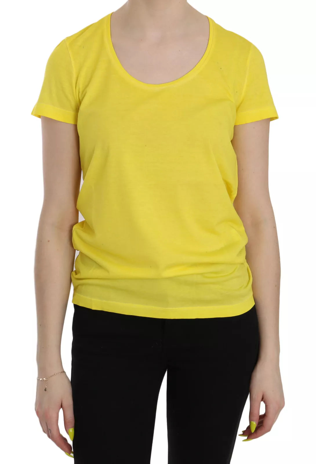 Dsquared² Gul Rundhalsad Kortärmad Skjortblus