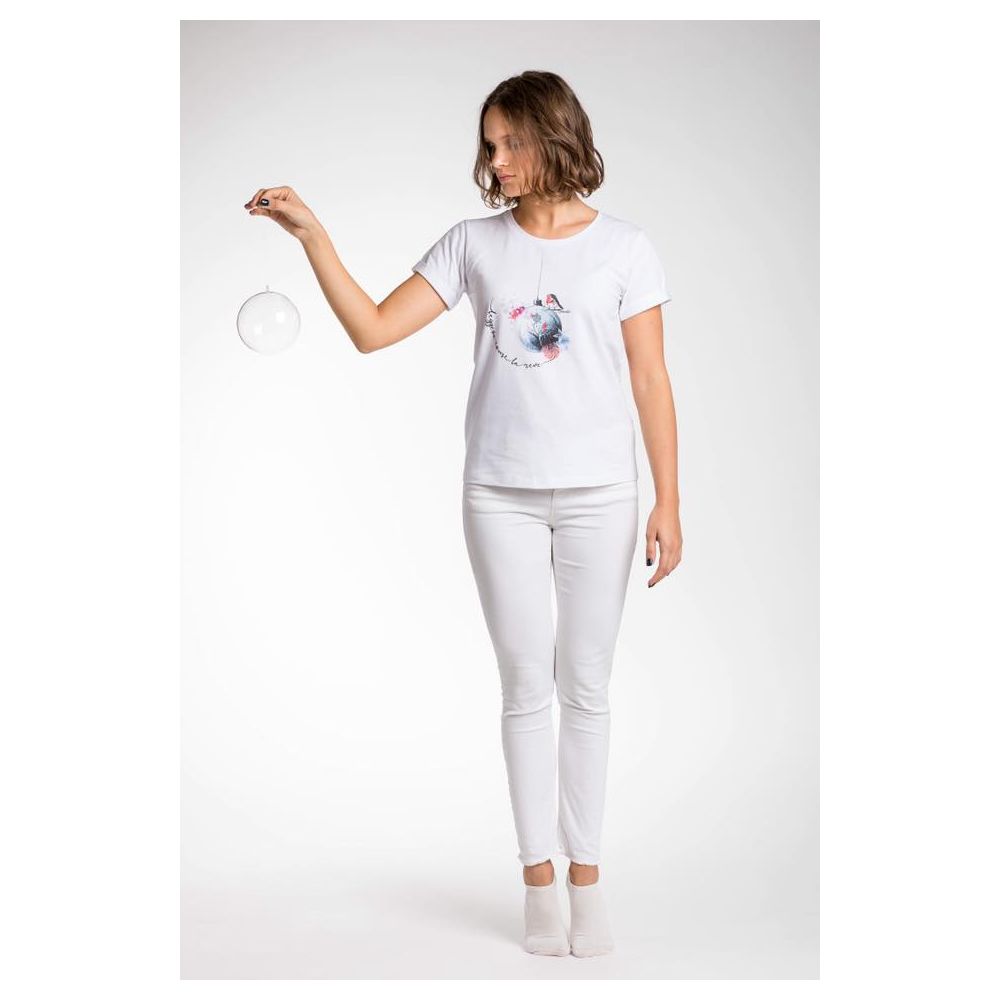 Chic hvit stretch-t-skjorte i viskose