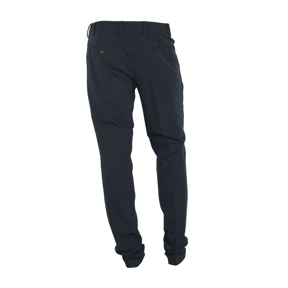 Tillverkade i Italien Svarta polyester herrbyxor