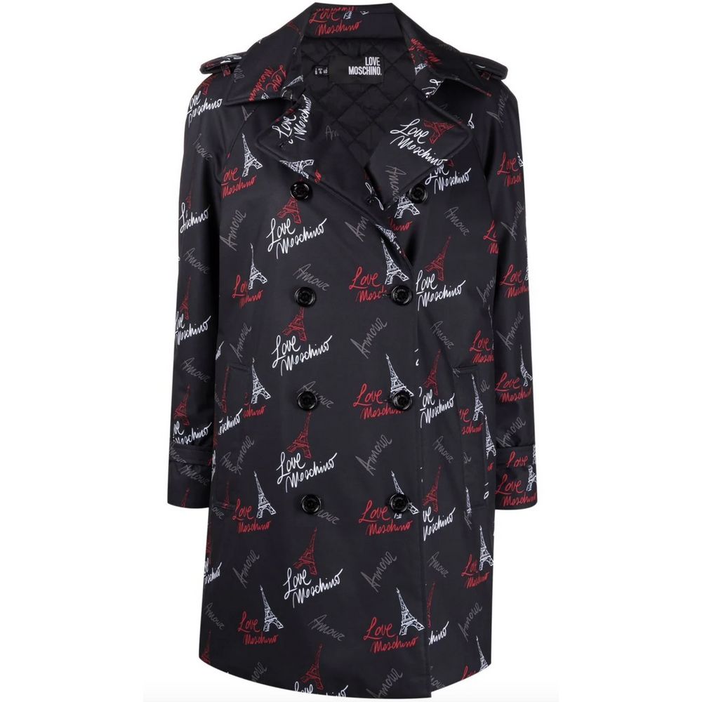 Love Moschino svart polyesterkappa för kvinnor