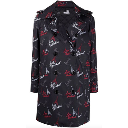 Love Moschino svart polyesterkappa för kvinnor