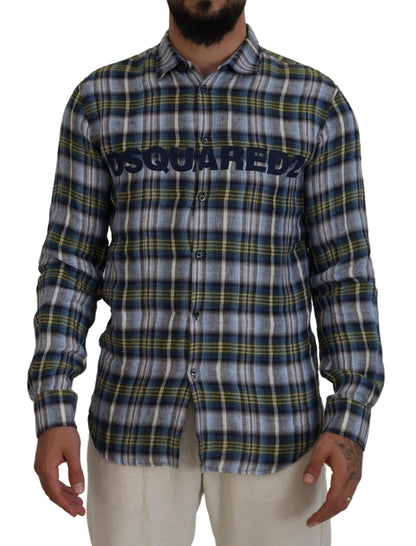 Dsquared² Flerfärgad Rutig Casual Herr Långärmad Skjorta