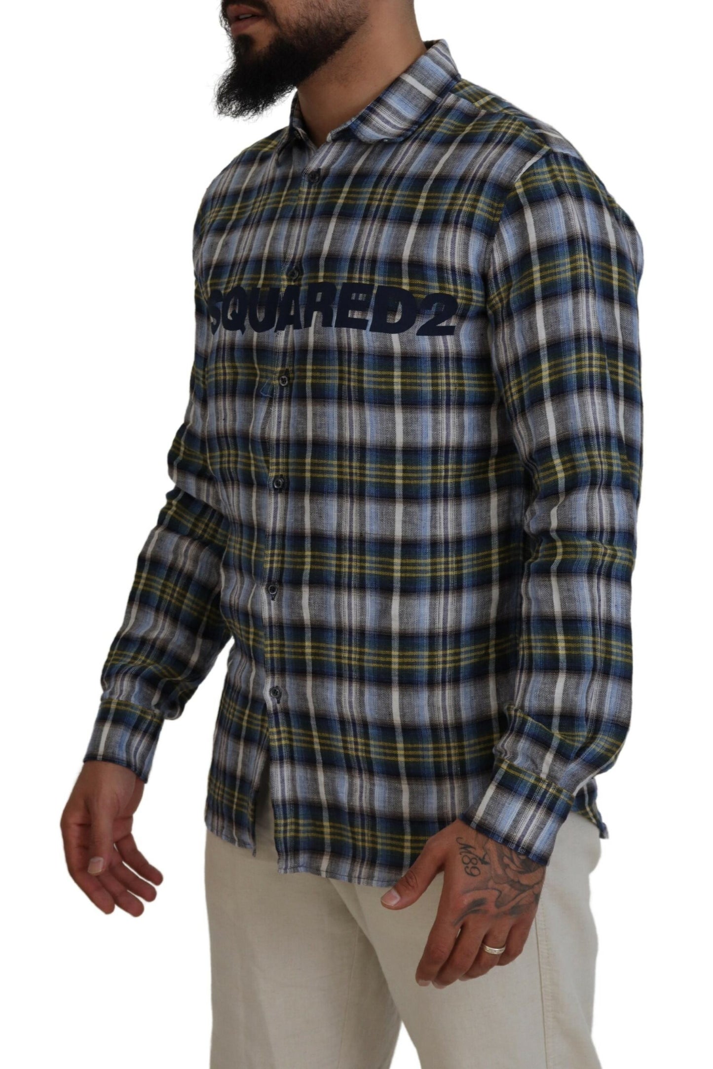 Dsquared² Flerfärgad Rutig Casual Herr Långärmad Skjorta