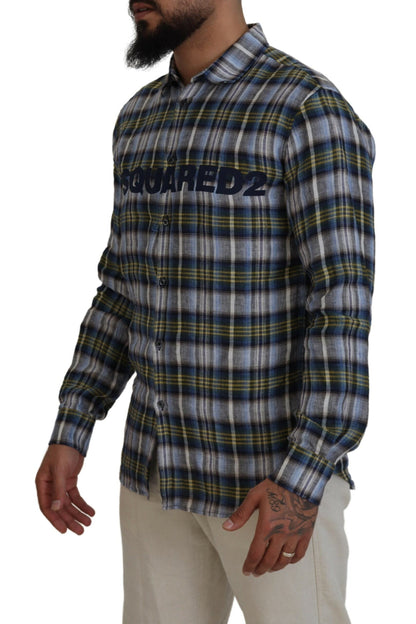 Dsquared² Flerfärgad Rutig Casual Herr Långärmad Skjorta