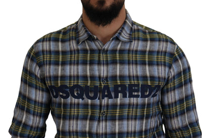 Dsquared² Flerfärgad Rutig Casual Herr Långärmad Skjorta