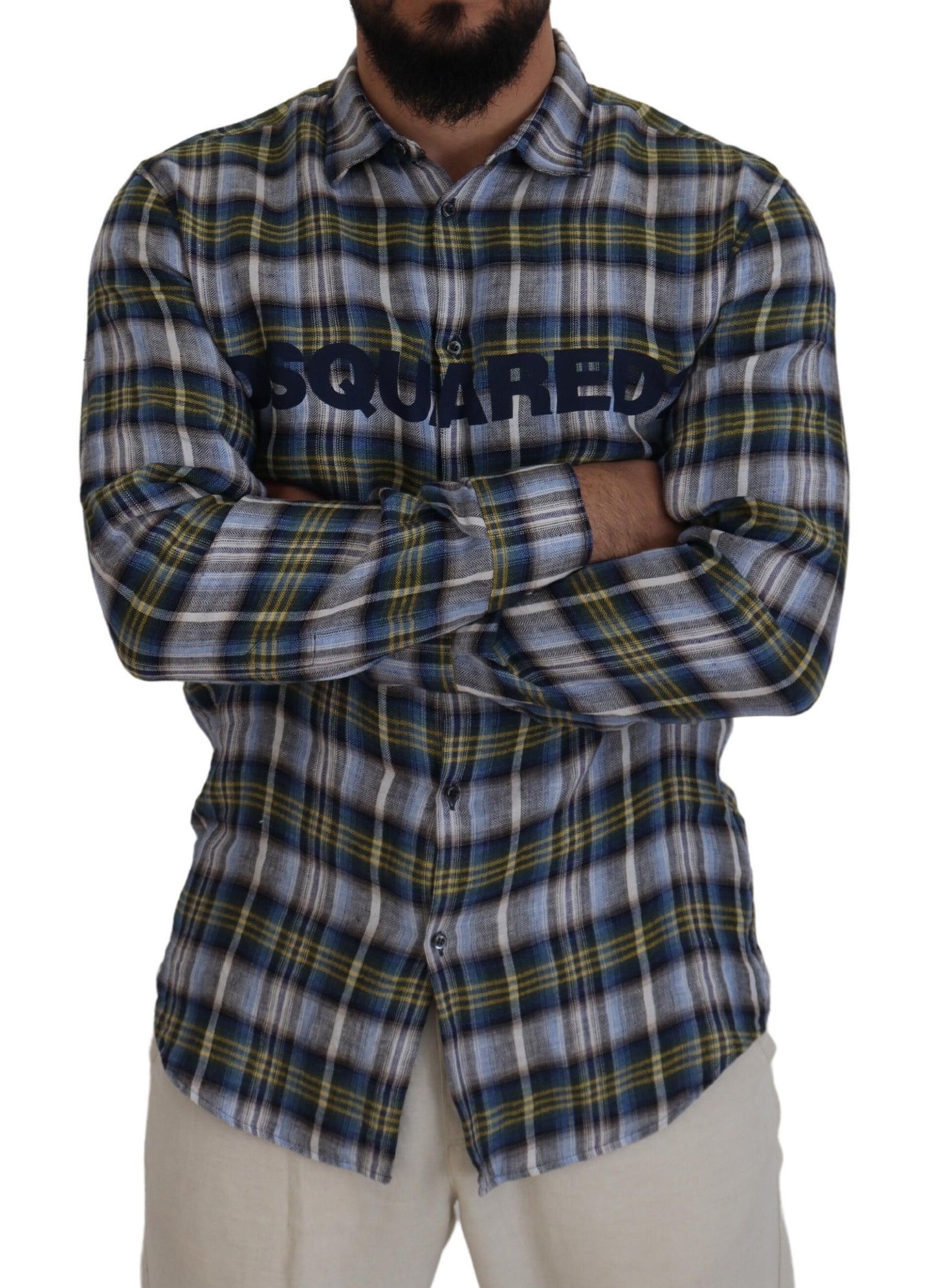 Dsquared² Flerfärgad Rutig Casual Herr Långärmad Skjorta