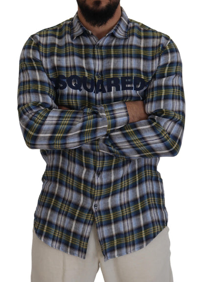 Dsquared² Flerfärgad Rutig Casual Herr Långärmad Skjorta