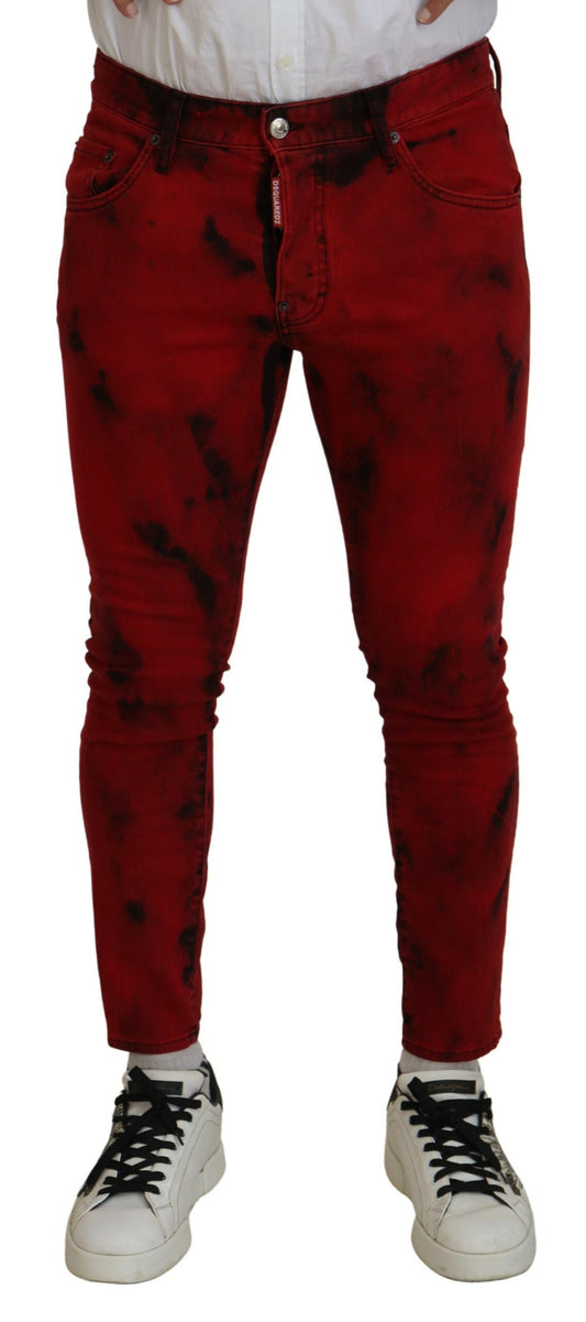 Dsquared² Röda Bomull Tie Dye Skinny Casual Jeans