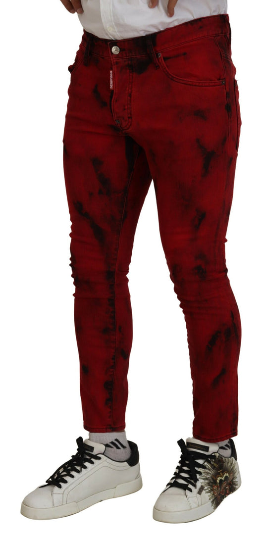 Dsquared² Röda Bomull Tie Dye Skinny Casual Jeans