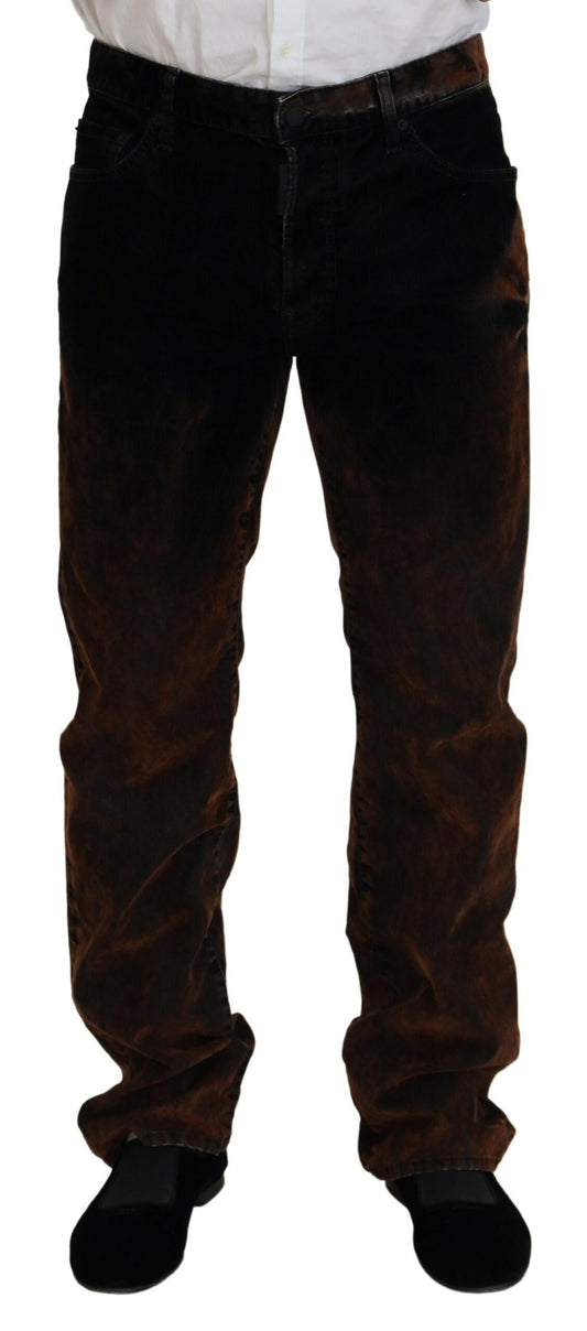Dsquared² Bruna Tvättade Bomulls Raka Passform Casual Jeans