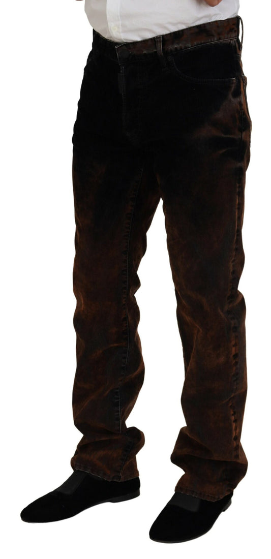 Dsquared² Bruna Tvättade Bomulls Raka Passform Casual Jeans