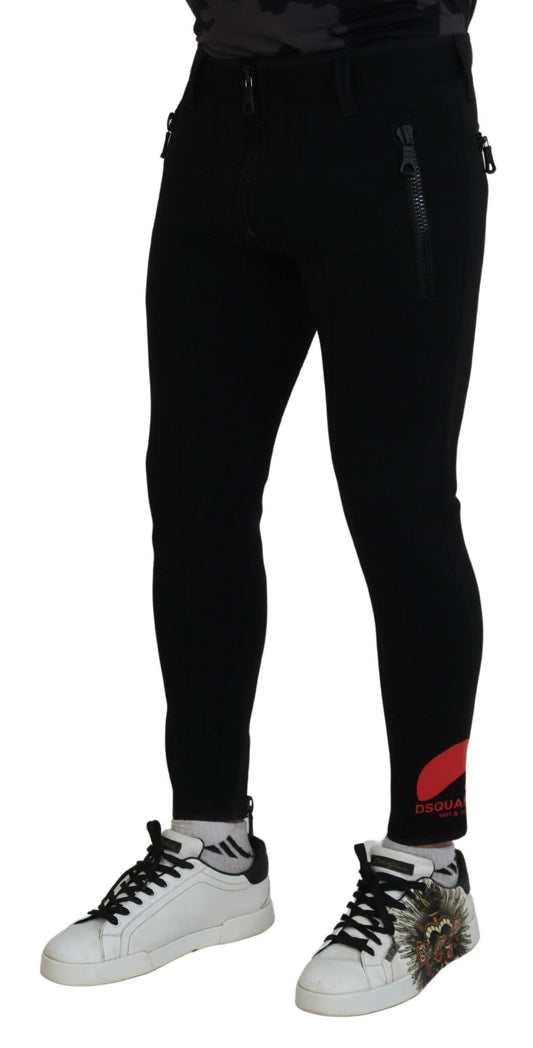 Dsquared² Polyamid Slim Fit Byxor Med Logotyptryck