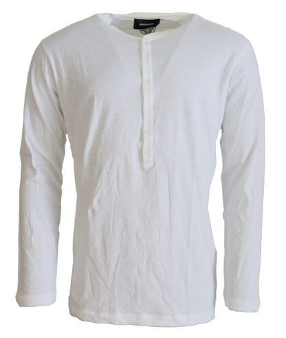 Dsquared² Vit Bomullslinne Långärmad Pullover