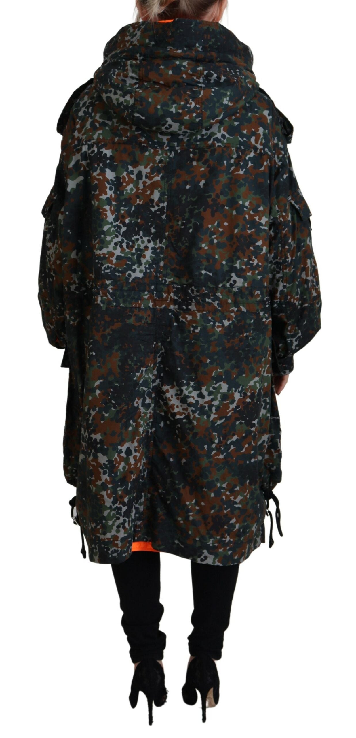 Dsquared² Grønn Hettejakke med Goth-kamuflasjetrykk og Parka