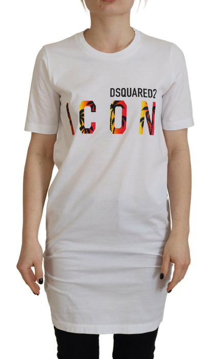 Dsquared² Vit bomulls-t-shirt med logotyptryck och rund hals