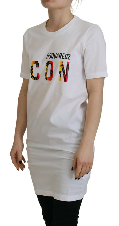 Dsquared² Vit bomulls-t-shirt med logotyptryck och rund hals