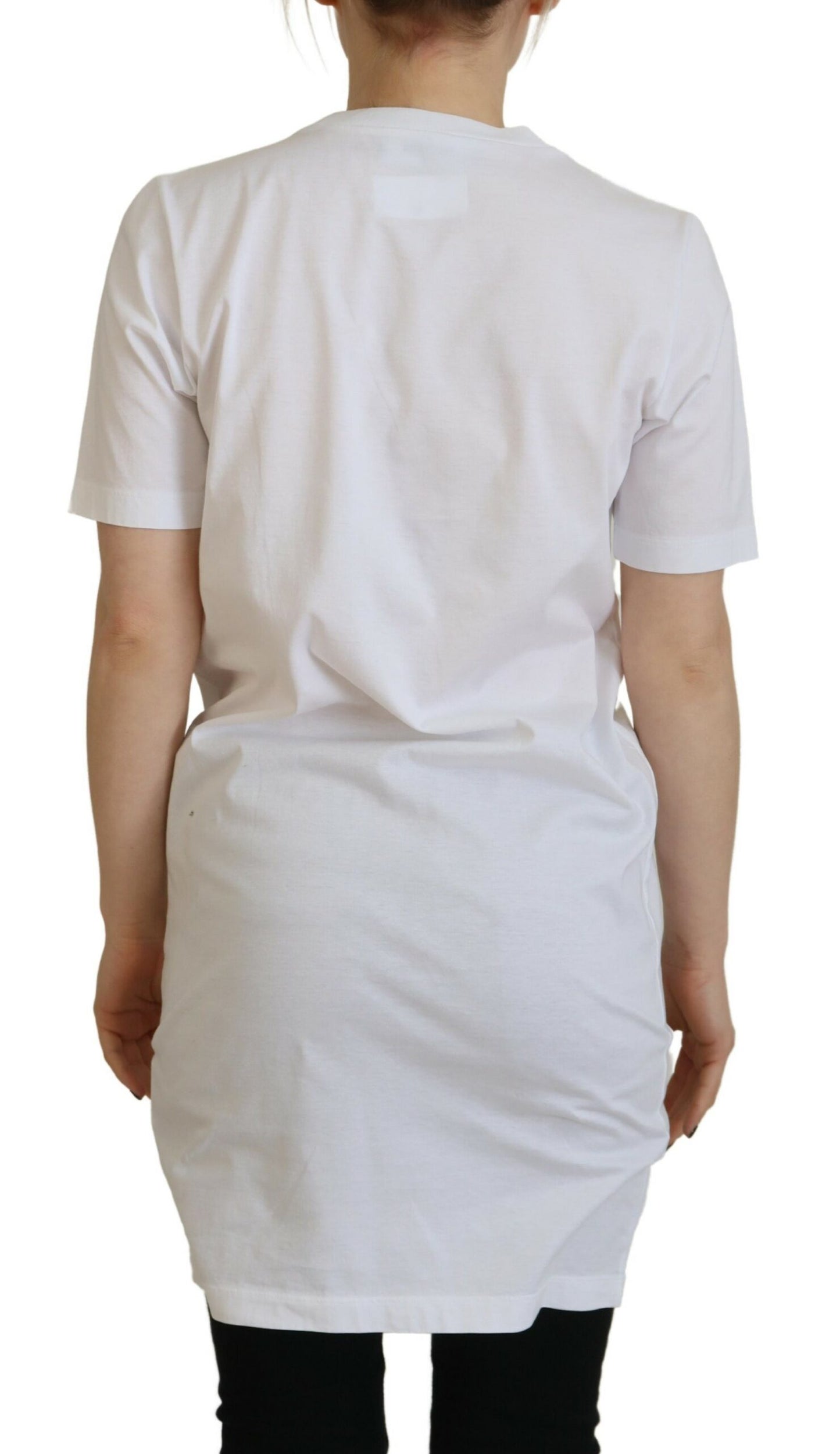 Dsquared² Vit bomulls-t-shirt med logotyptryck och rund hals
