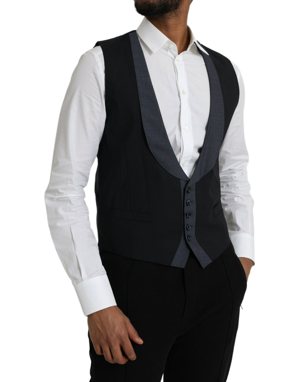 Svart ullvest, kjole, formell vest