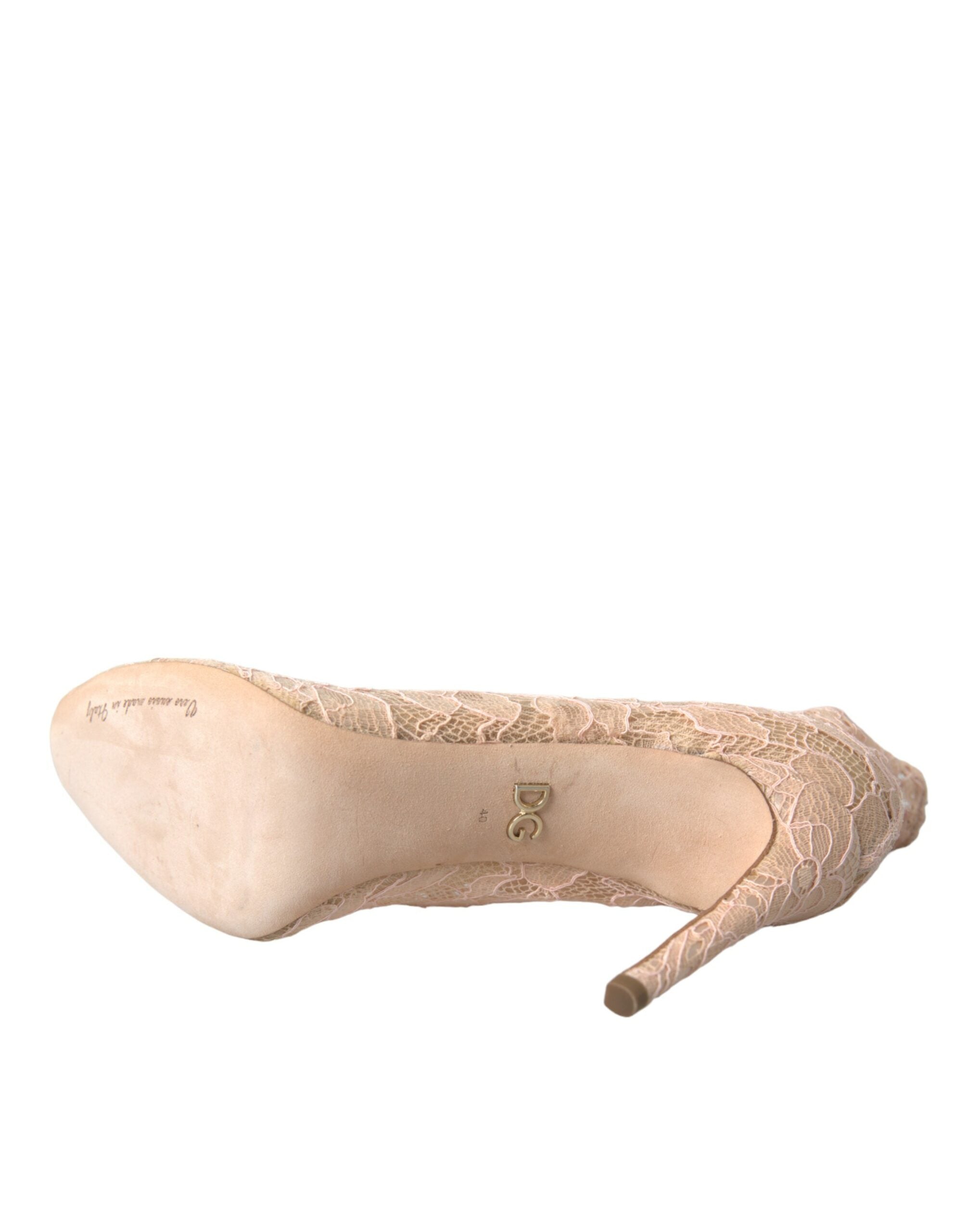Beige Stretchiga Taormina Spetsstövlar Skor