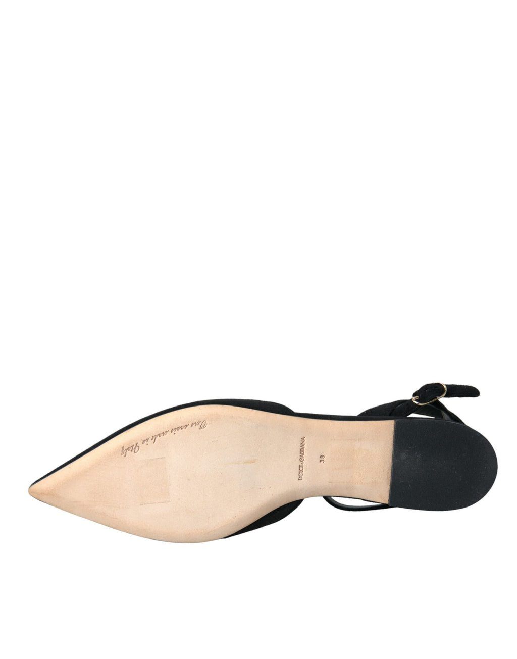 Svarte skinnsandaler med krystaller og slingback-sko