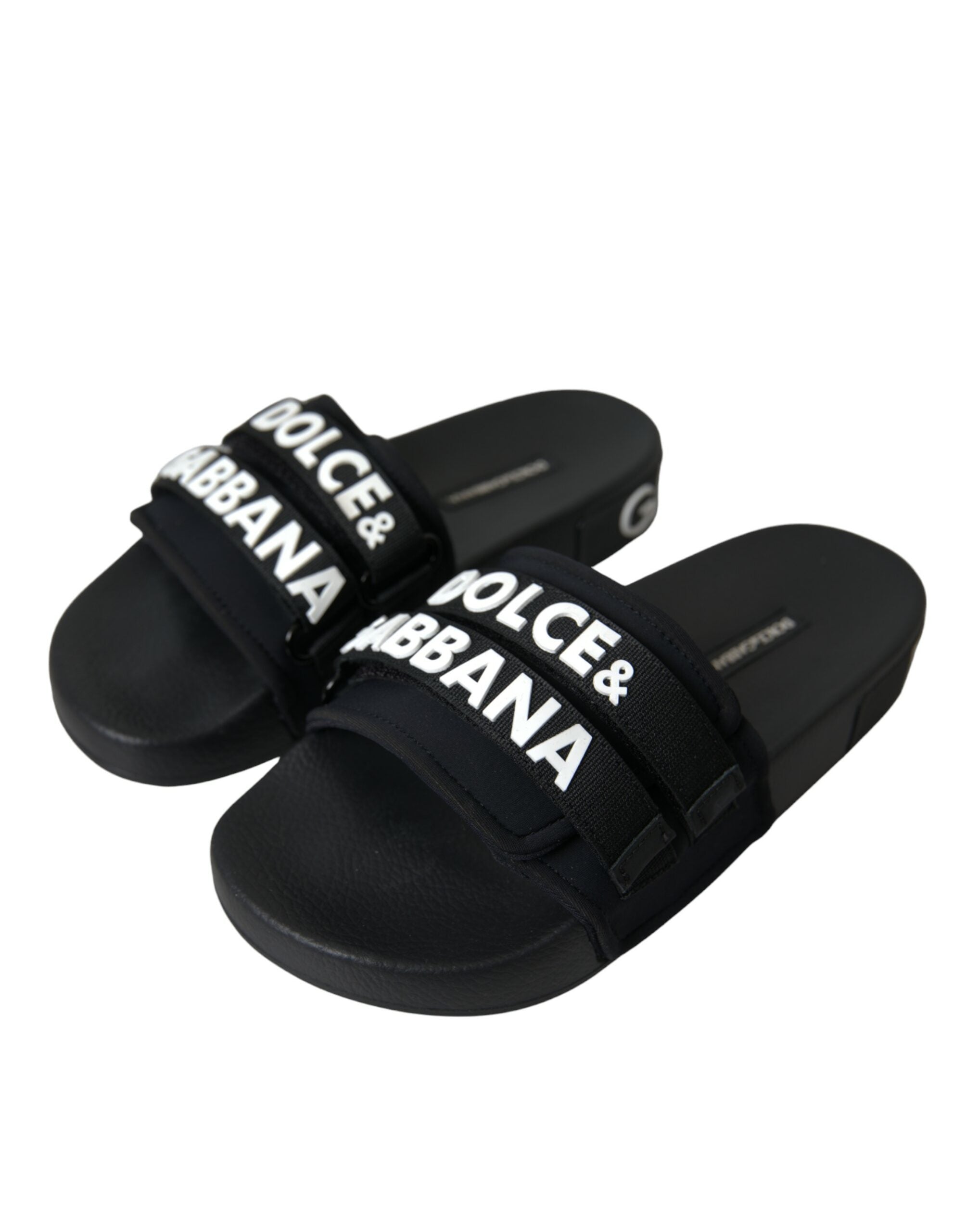 Svarte neopren slippers flate strandsko