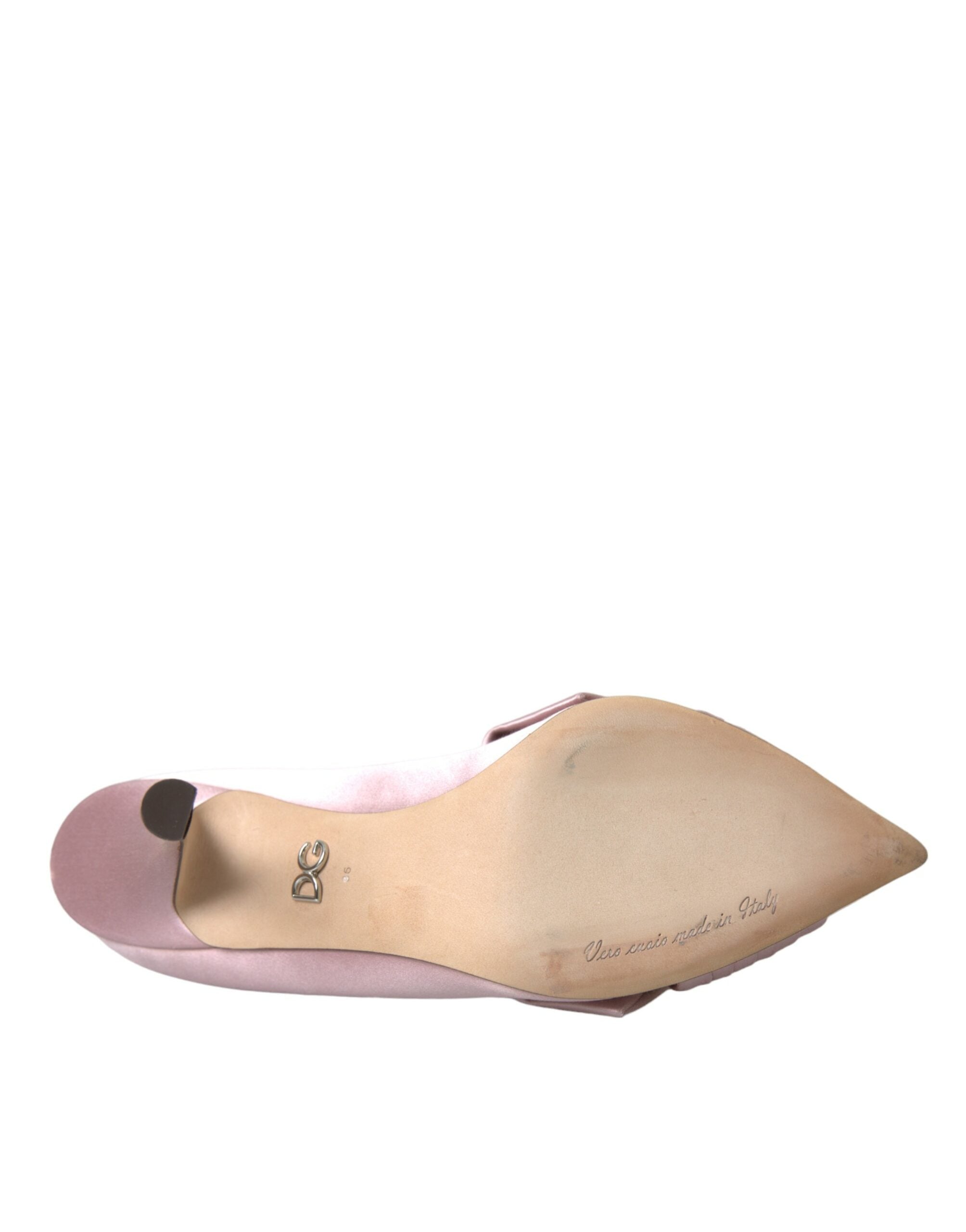 Rosa Satin Kristall Högklackade Pumps Skor