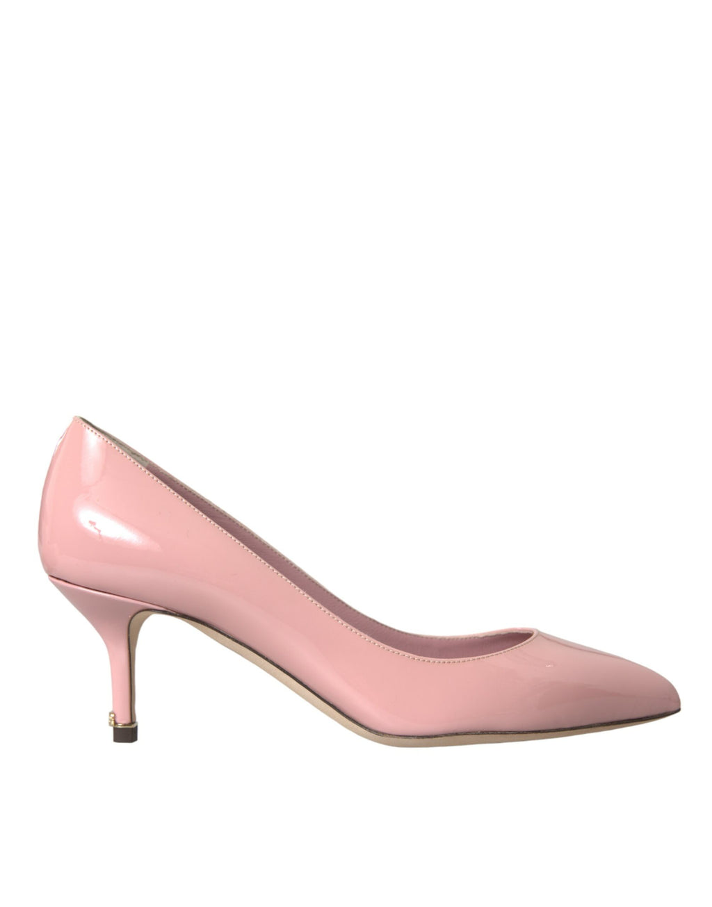 Lyserosa pumps i lakkskinn med hæler
