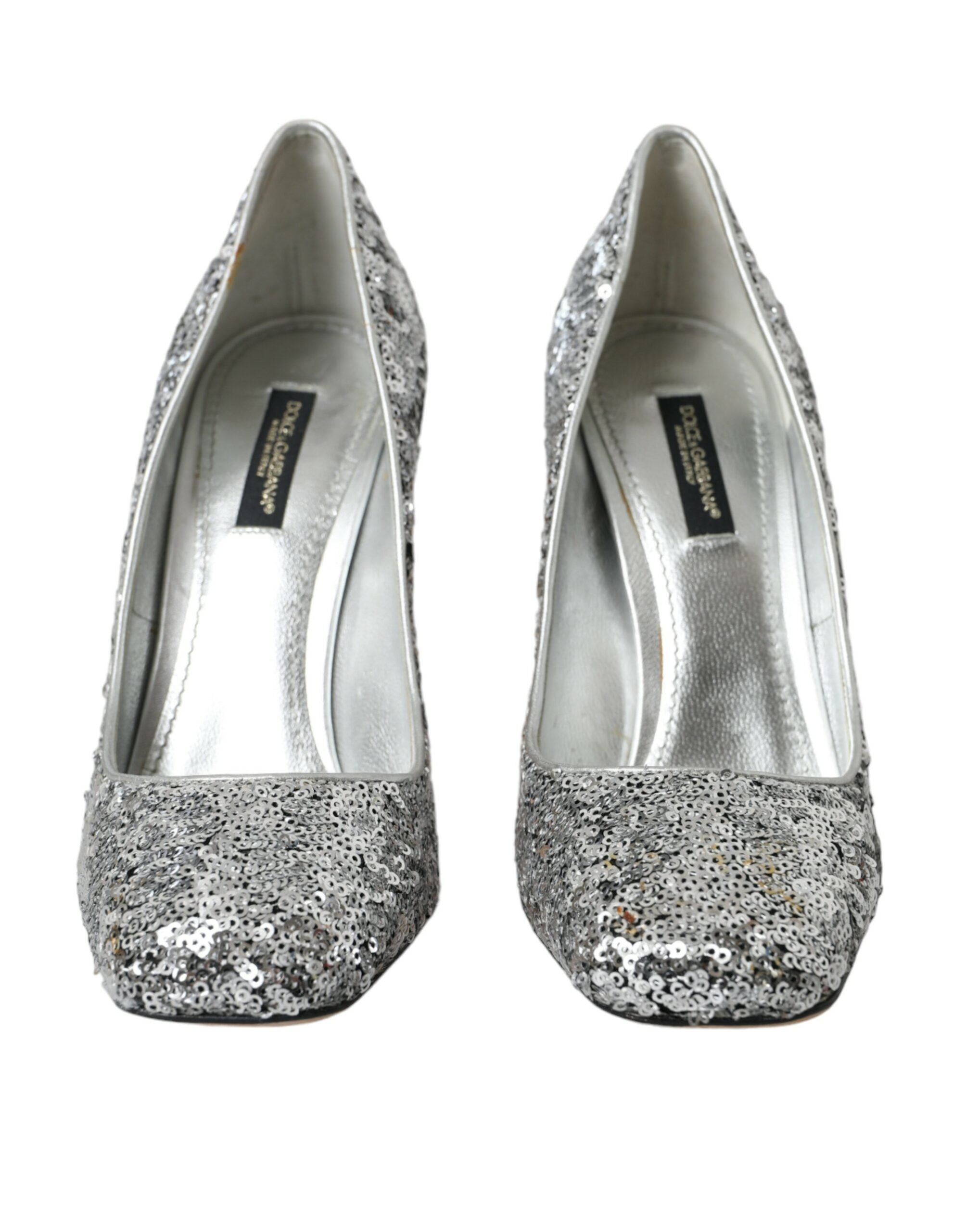 Silver Paljettprydda Pumps Skor