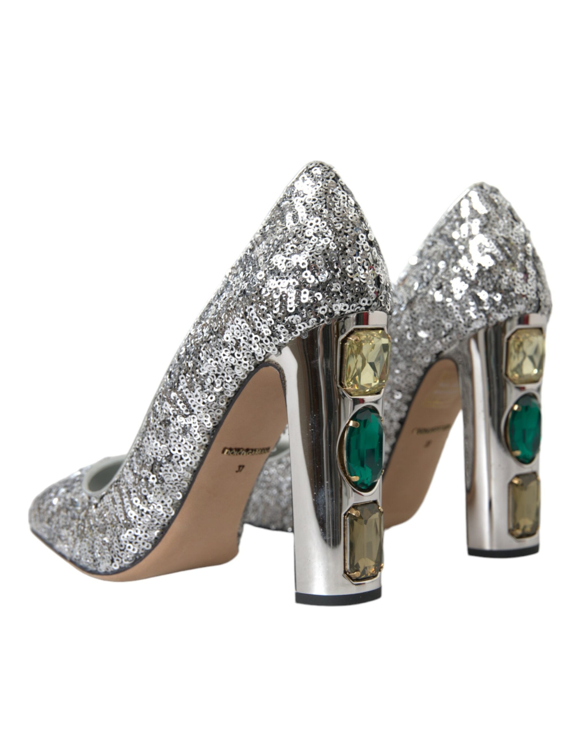 Silver Paljettprydda Pumps Skor