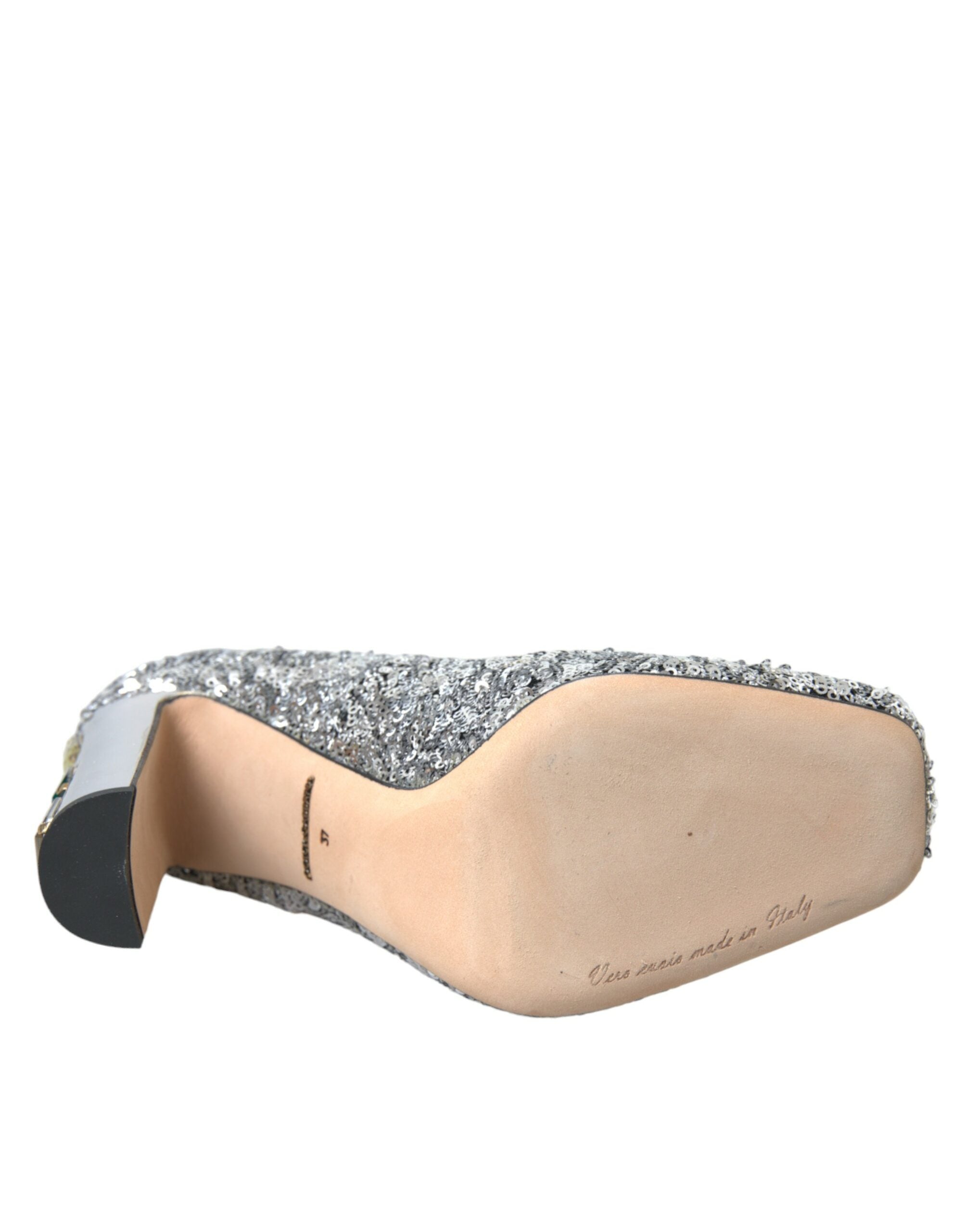Silver Paljettprydda Pumps Skor