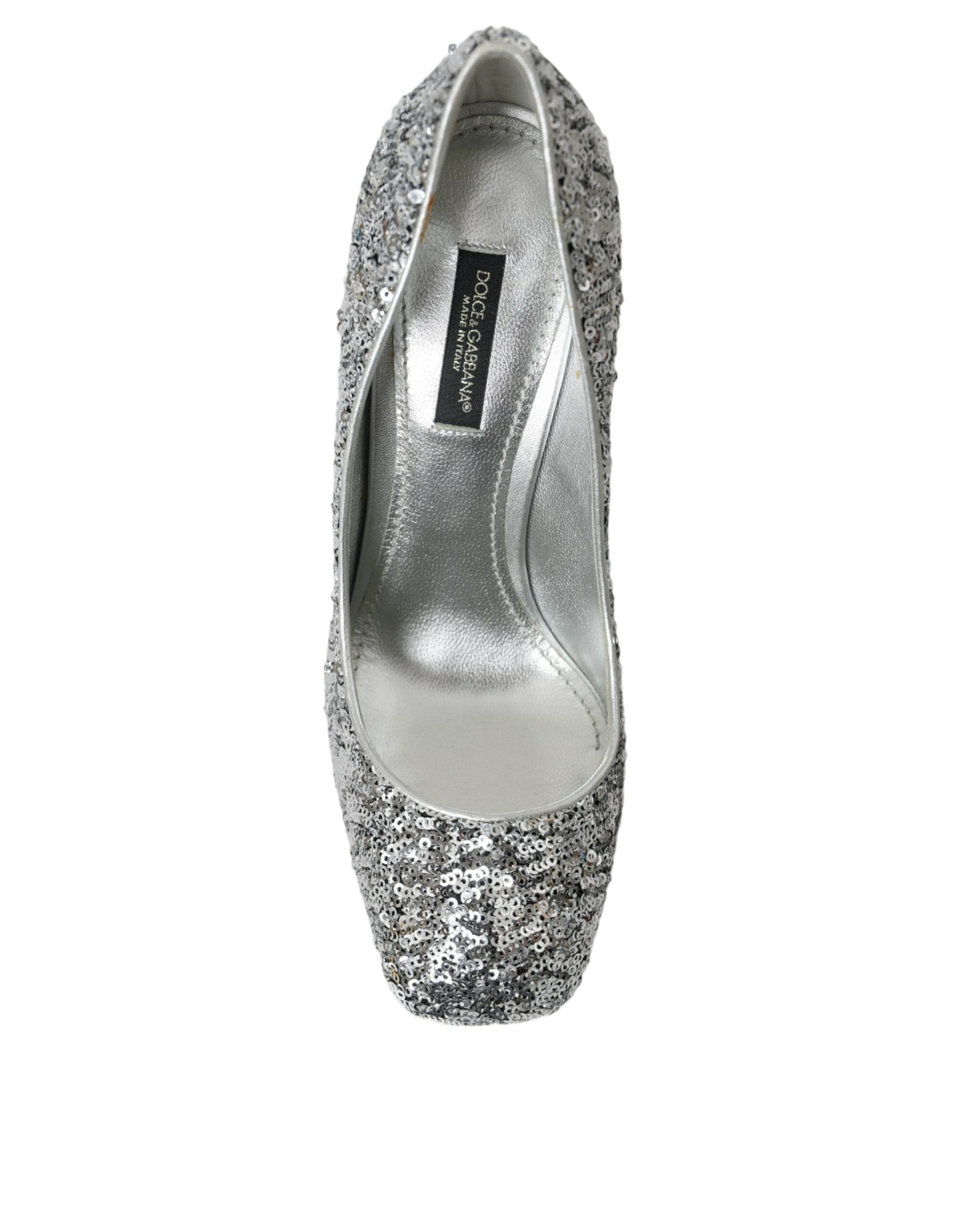 Silver Paljettprydda Pumps Skor