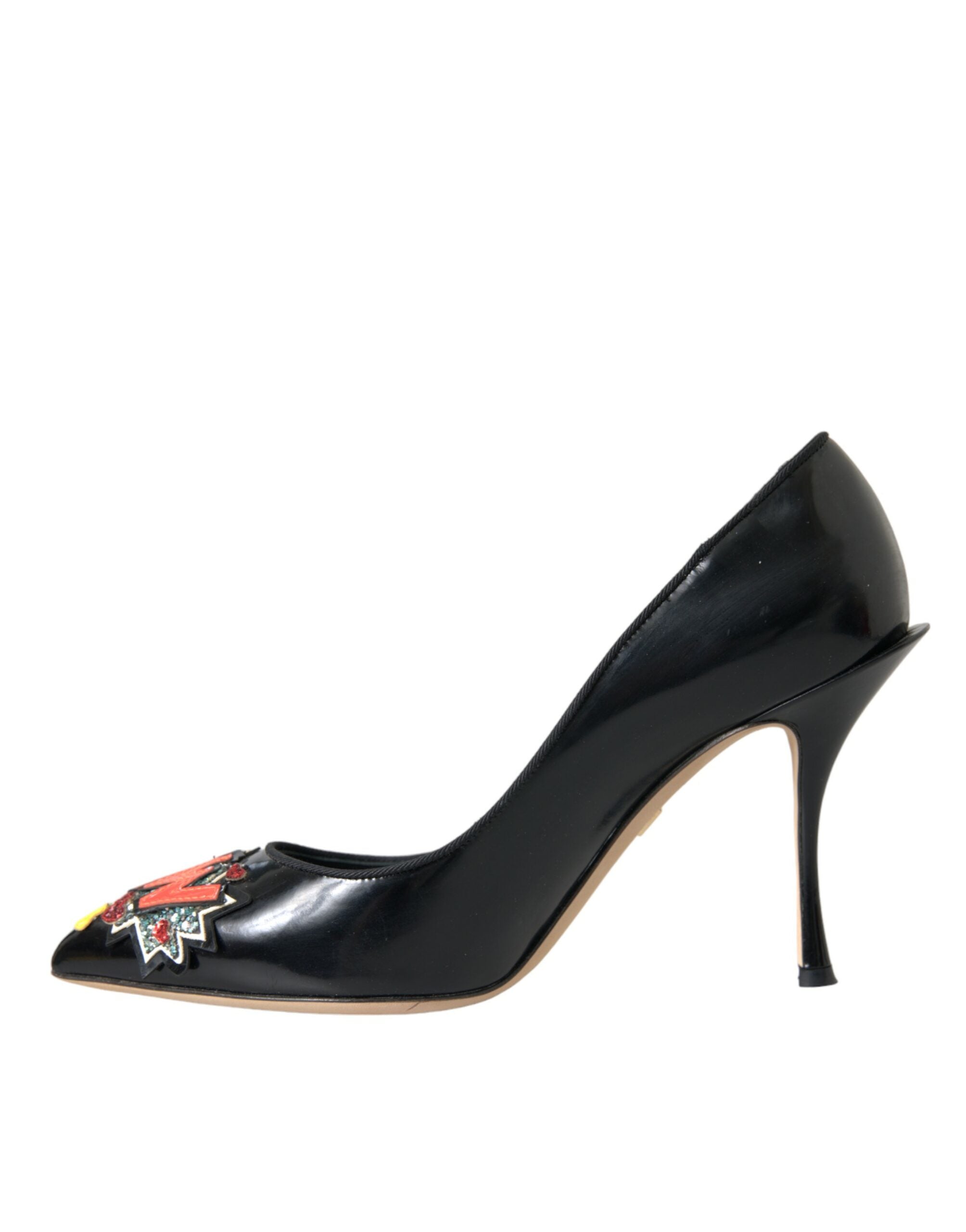 Svarta Läderskor med WOW-lappar och pumps