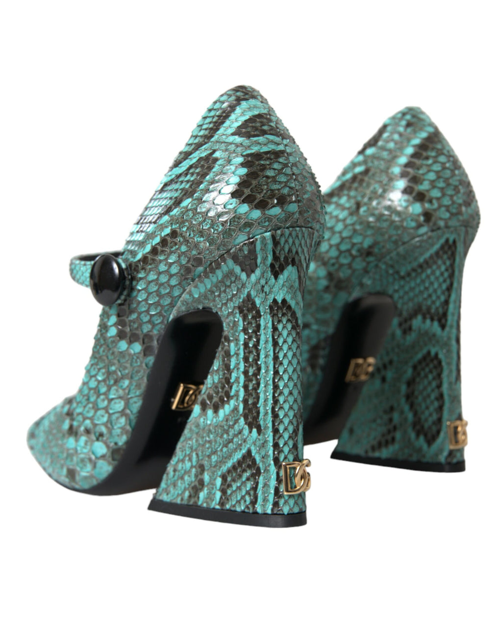 Aqua Python Leather Mary Jane Pumps Sko