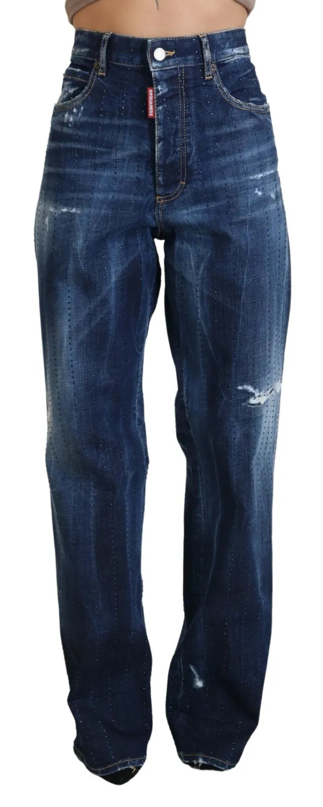 Blå raka jeans med hög midja i San Diego