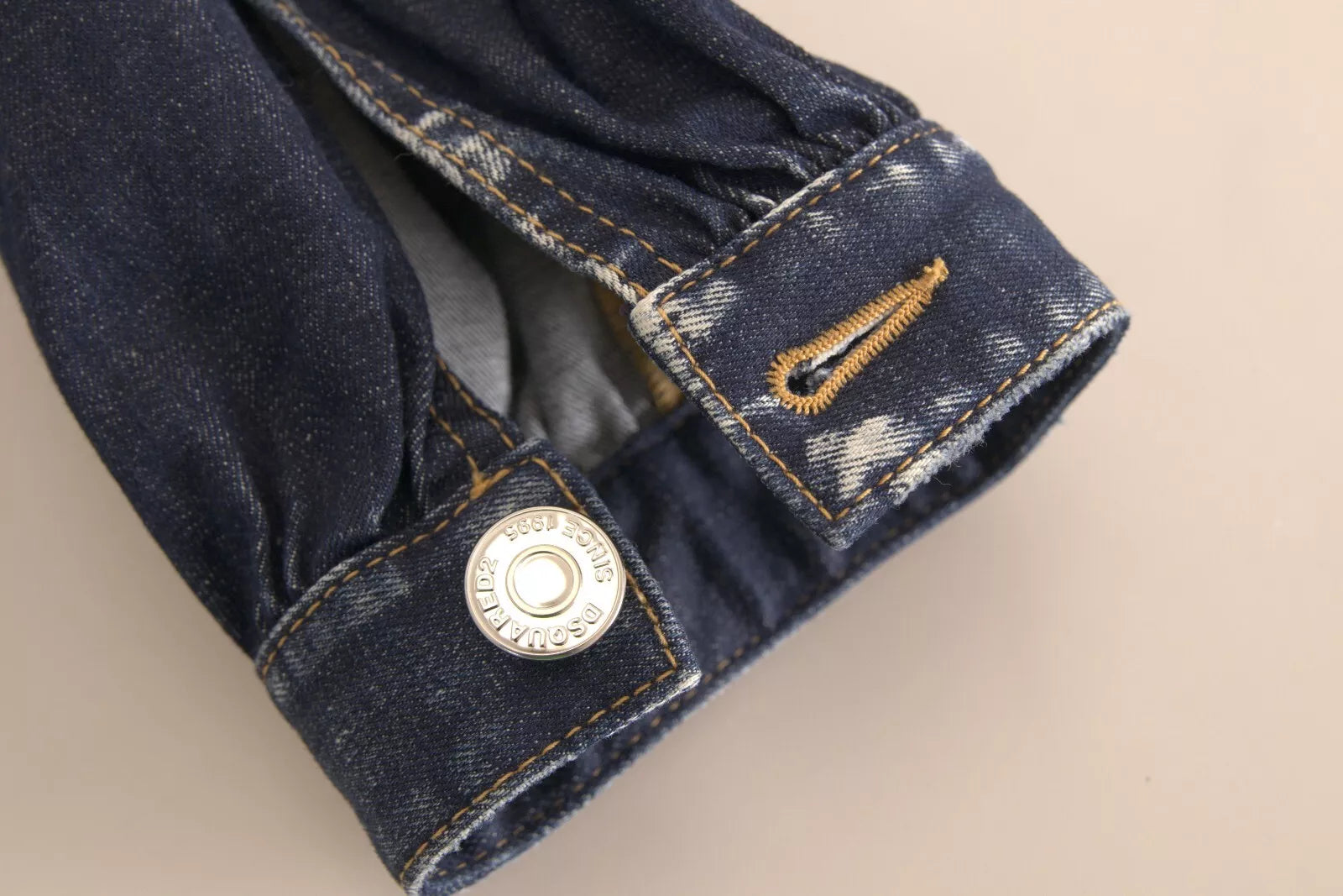 Blåa högmidjade bomullscargo-jeans med baggy-mönster