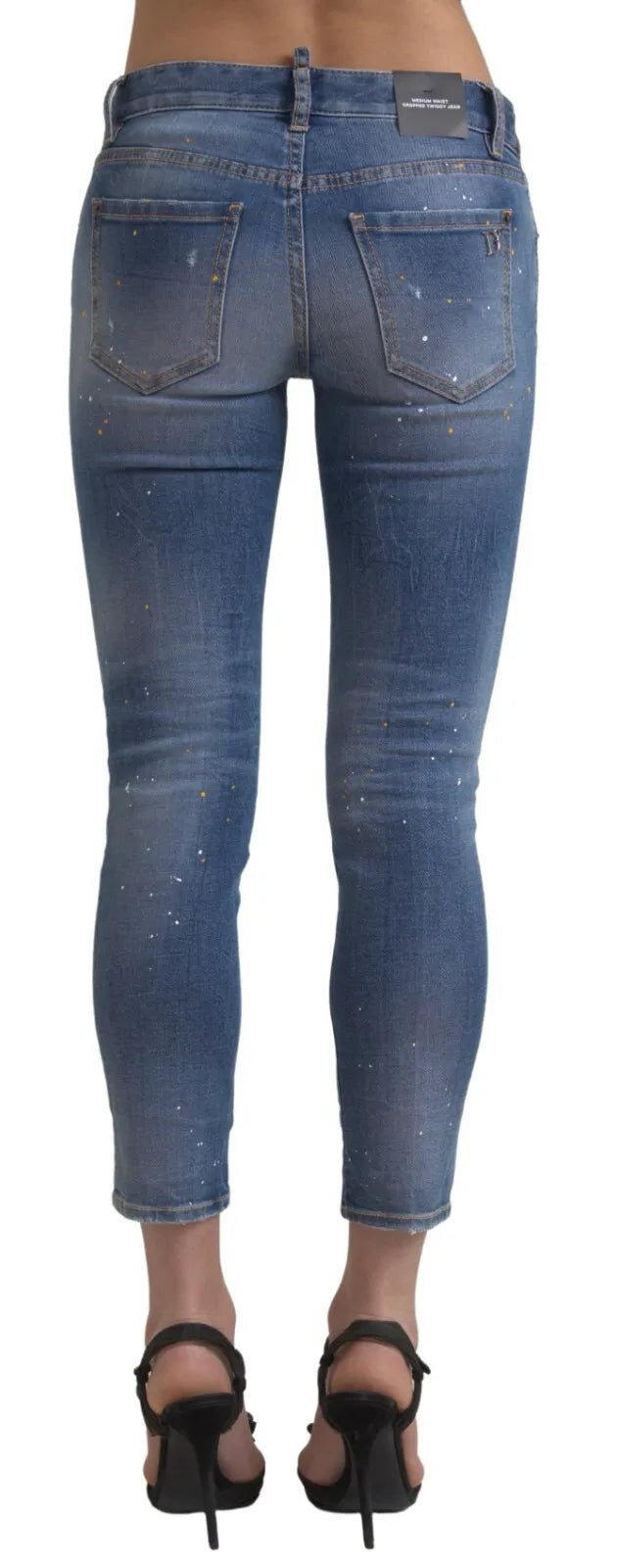 Blåa Twiggy-jeans med medelhög midja