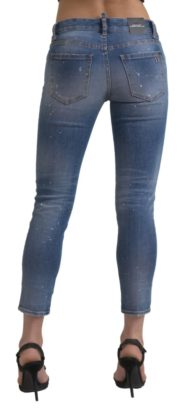 Blåa Twiggy-jeans med medelhög midja