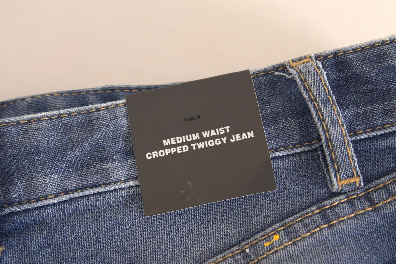 Blåa Twiggy-jeans med medelhög midja