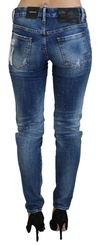 Blå Icon lågmidjade skinny Jennifer denimjeans
