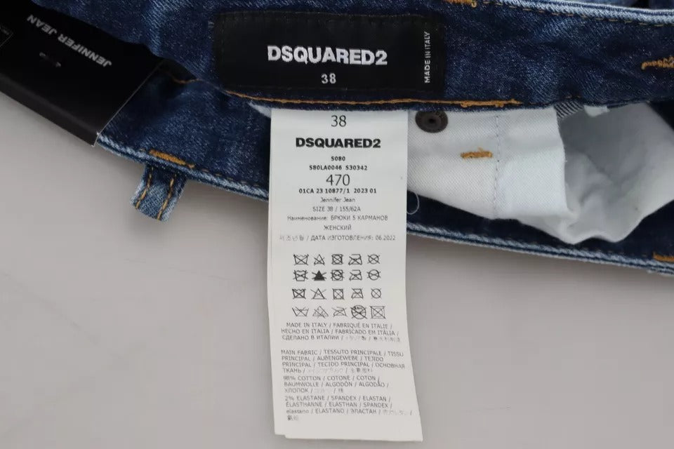 Blå Icon lågmidjade skinny Jennifer denimjeans