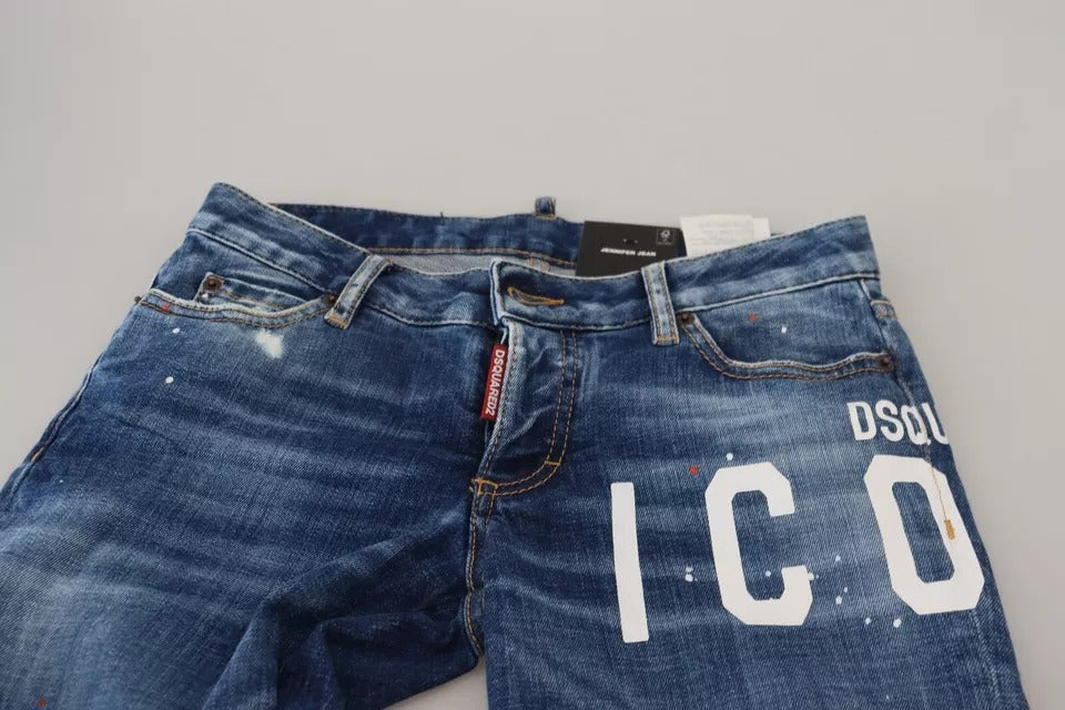 Blå Icon lågmidjade skinny Jennifer denimjeans