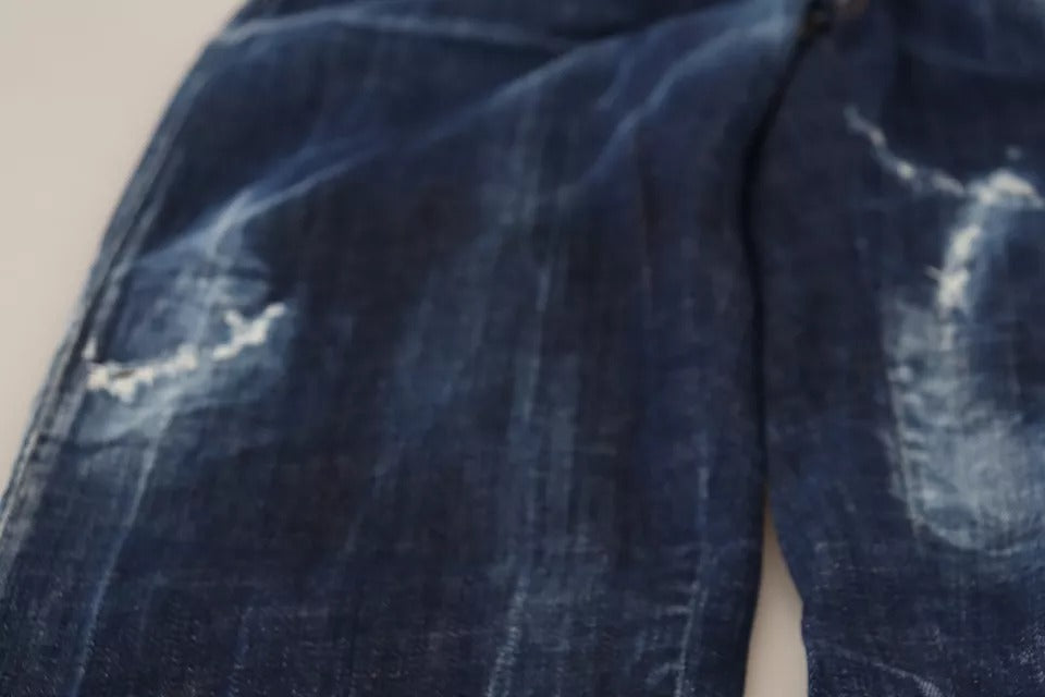 Blå Icon raka jeans med hög midja och Boston-motiv