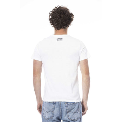Cavalli Class vit bomulls-T-shirt för män