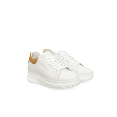 Cerruti 1881 White Cowhide Women Platform Sneaker